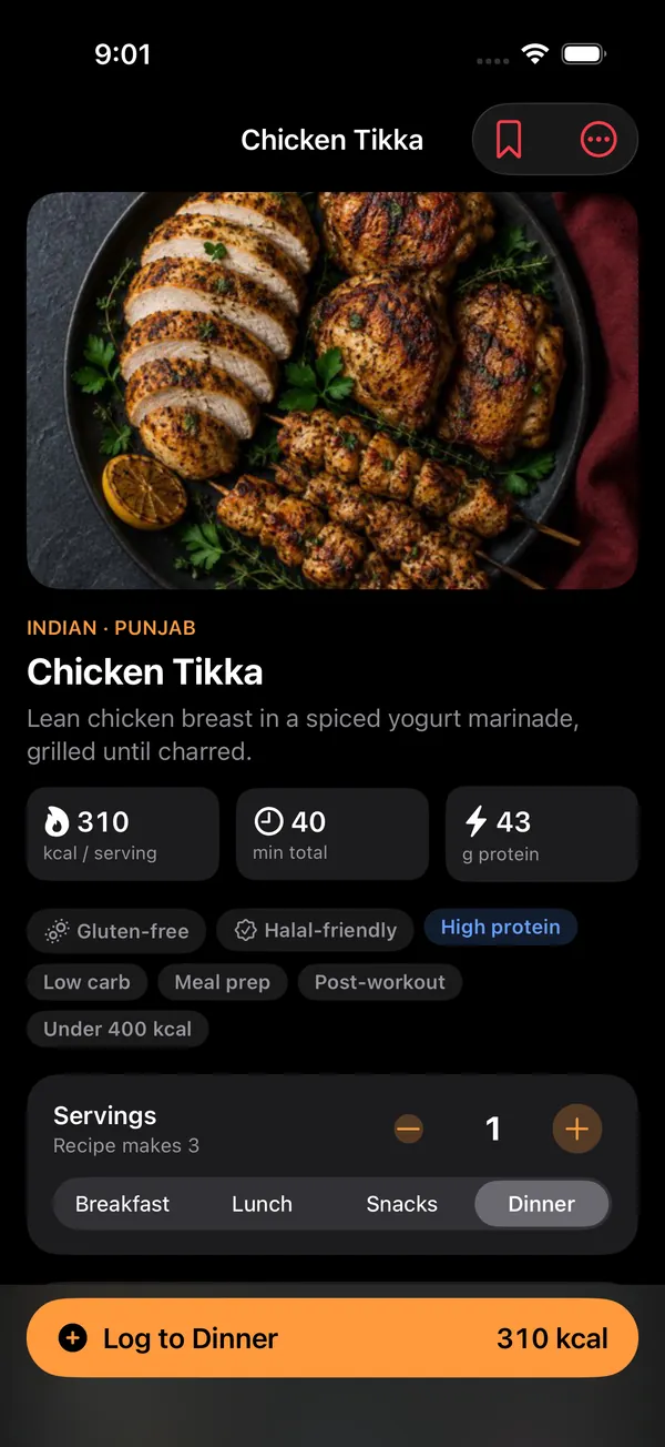 A Bodyvault recipe with ingredients and nutrition
